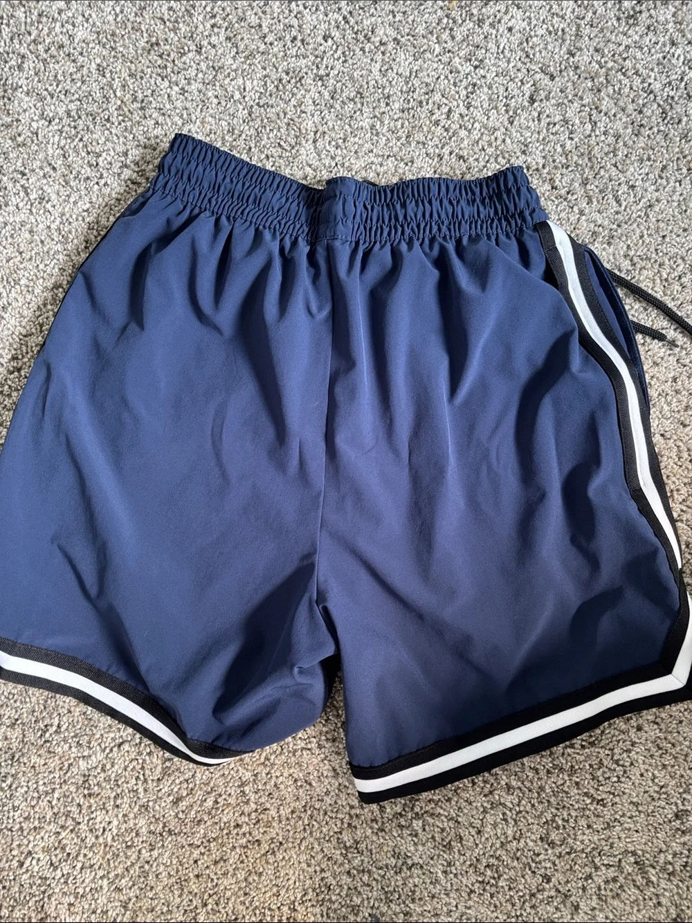 Nike Men’s Navy Blue Dri fit Athletic Shorts with Black Drawstring
